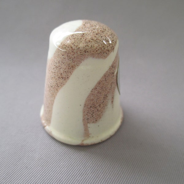 Mt St Helens Pottery thimble mount saint helens volcano ash pottery signed with foil sticker