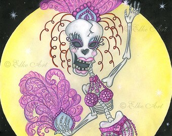 A4 (297mm X 210mm)  Elke Art Print &quot;Skeleton in the Spotlight&quot; Shake off your Closet Skeleton!