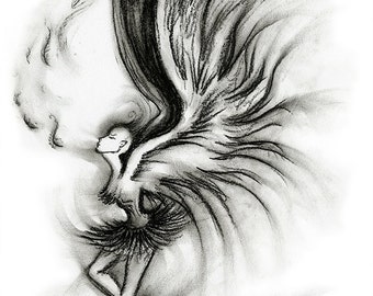 A4 (297mm X 210mm)  Elke Art Print &quot;Black Swan&quot; Art inpired by the movie &quot;Black Swan&quot;