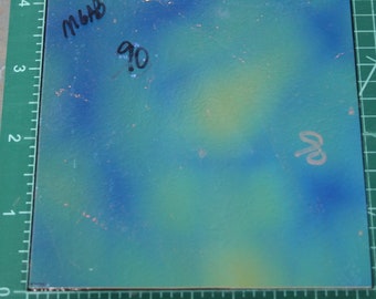 90 COE CBS Magenta Green Aurora Borealis dichroic thin clear glass fusible Bullseye 4x4