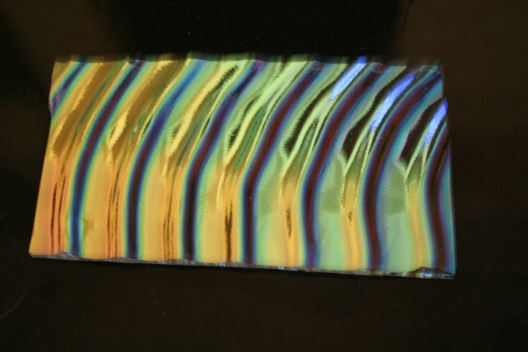 Spectrum Ripple Glass 96 COE CBS Dichroic Rainbow 2 Spectrum Clear Ripple Glass Base 2x4 - Etsy