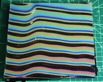 96 COE CBS Rainbow 2  dichroic Spectrum clear ripple glass base 4x4