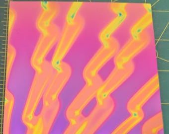 96 COE CBS Voltage Green Magenta Blue dichroic thin black Spectrum glass 4x4