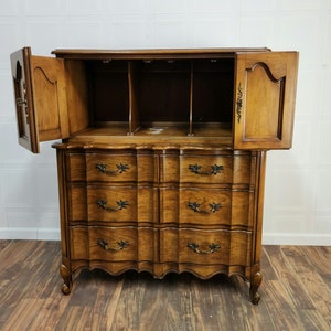 Item 302 French Provincial Chest / Armoire Refurbished Original finish or Custom color image 2