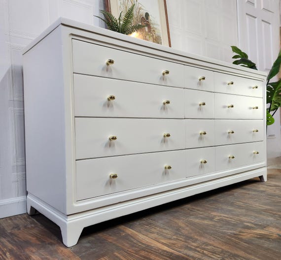 Available! Cloud White Refinished Midcentury Modern Dresser - Etsy Available! Cloud White Refinished Midcentury Modern Dresser - Etsy