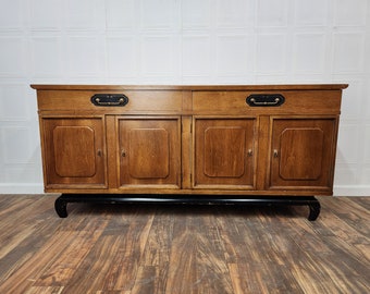 Item #317 Customizable Midcentury Asian Chinoiserie style Vintage sideboard / credenza (Custom Finish)