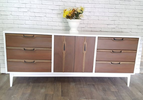 Custom To Order Midcentury Modern 2 Tone Dresser Etsy