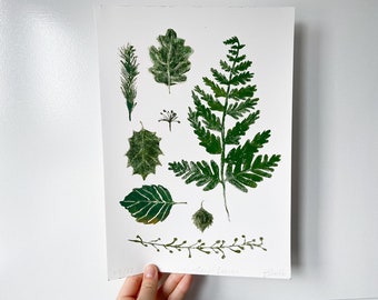 Woodland Leaves Illustration Print