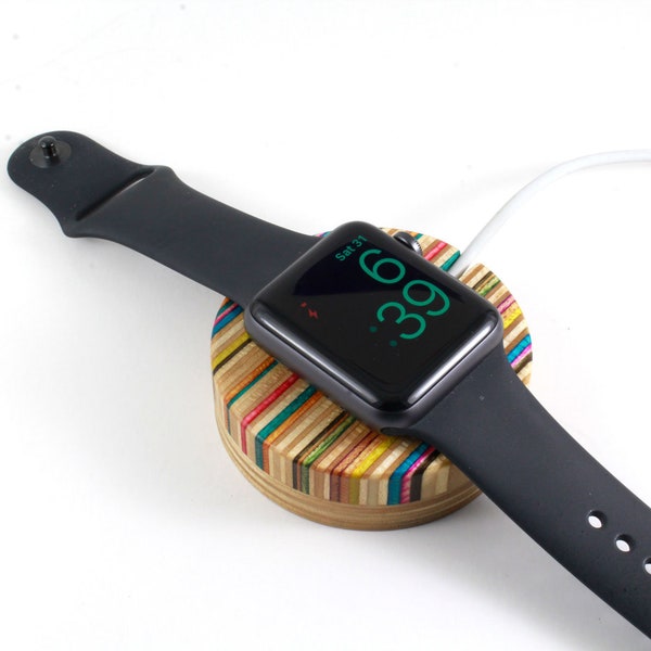 Apple Watch Charging Dock made from recycled skateboards