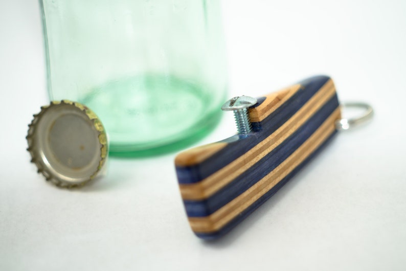 Recycled Skateboard Bottle Opener Keychain / Layered Etsy
