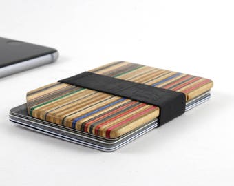 Minimalist Slim Wallet made from Recycled Skateboards