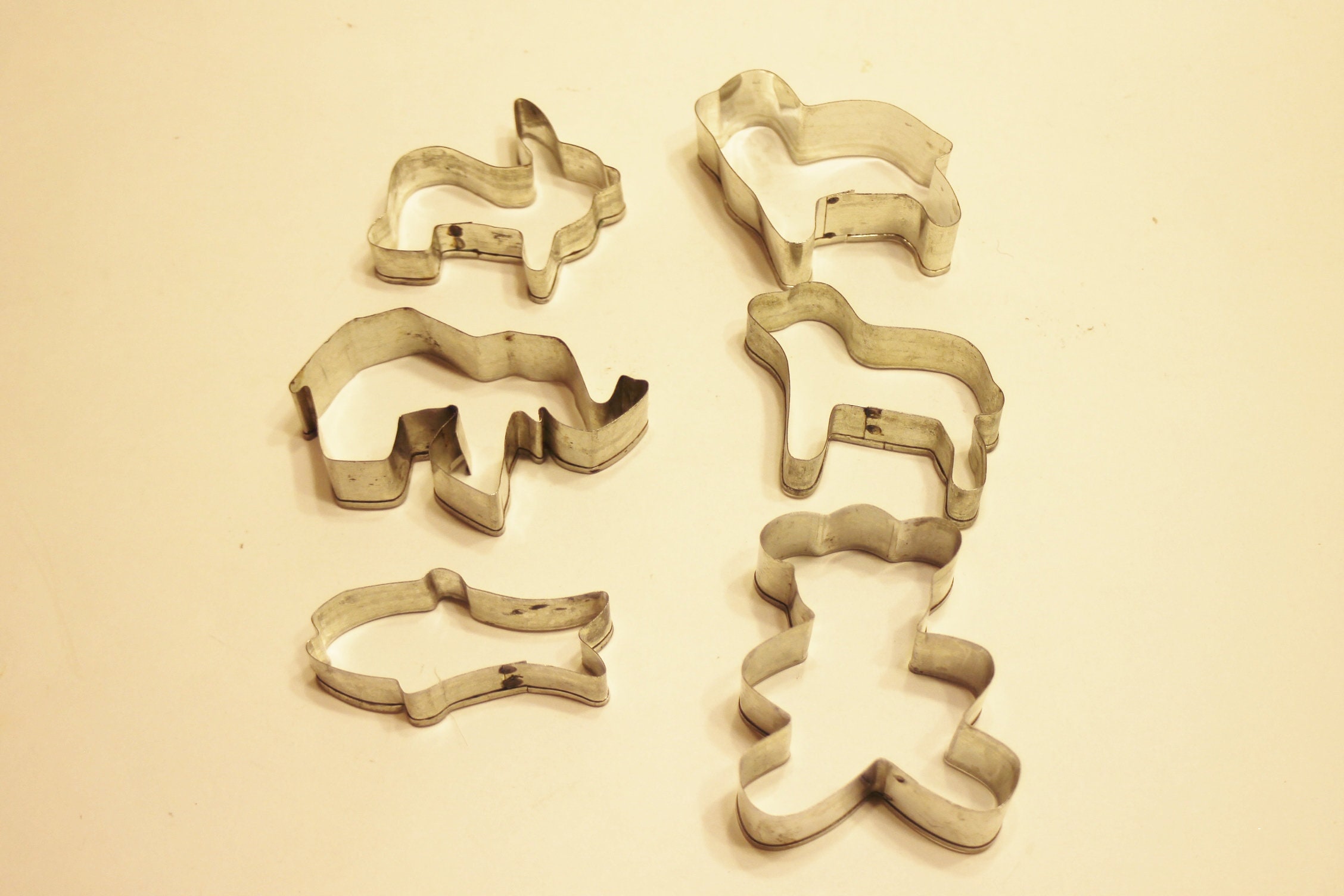 Assorted Vintage Animal Cookie Cutters Set of 6 Etsy