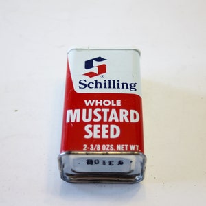 Vintage Schilling&#39;s Whole Mustard Seed Spice Can