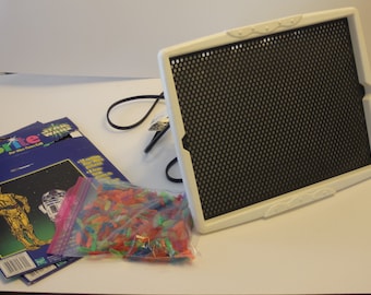 Vintage 1999 Lite Brite Toy with Colored Pegs and Peg Sheets