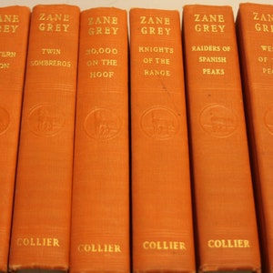 Set of 6 Zane Grey Books (1938) Previously Owned