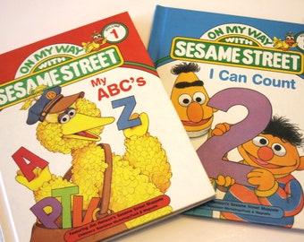 Set van 2 boeken: Op weg met Sesamstraat "Mijn ABC's" Deel 1 en "I Can Count", Deel 2 - Jim Henson's Sesamstraatboek