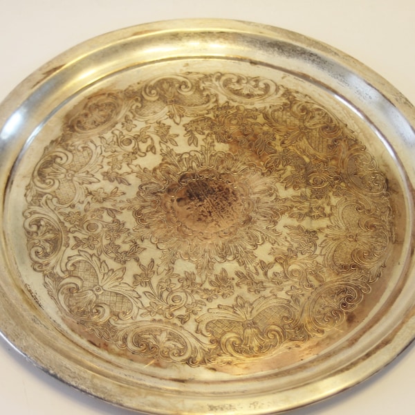 Silver on Copper Serving Tray Etsy