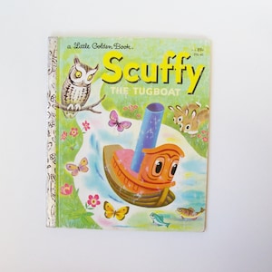 Little Golden Book &quot;Scuffy the Tugboat&quot; - Children&#39;s Book, Vintage Book, Story Book, Read