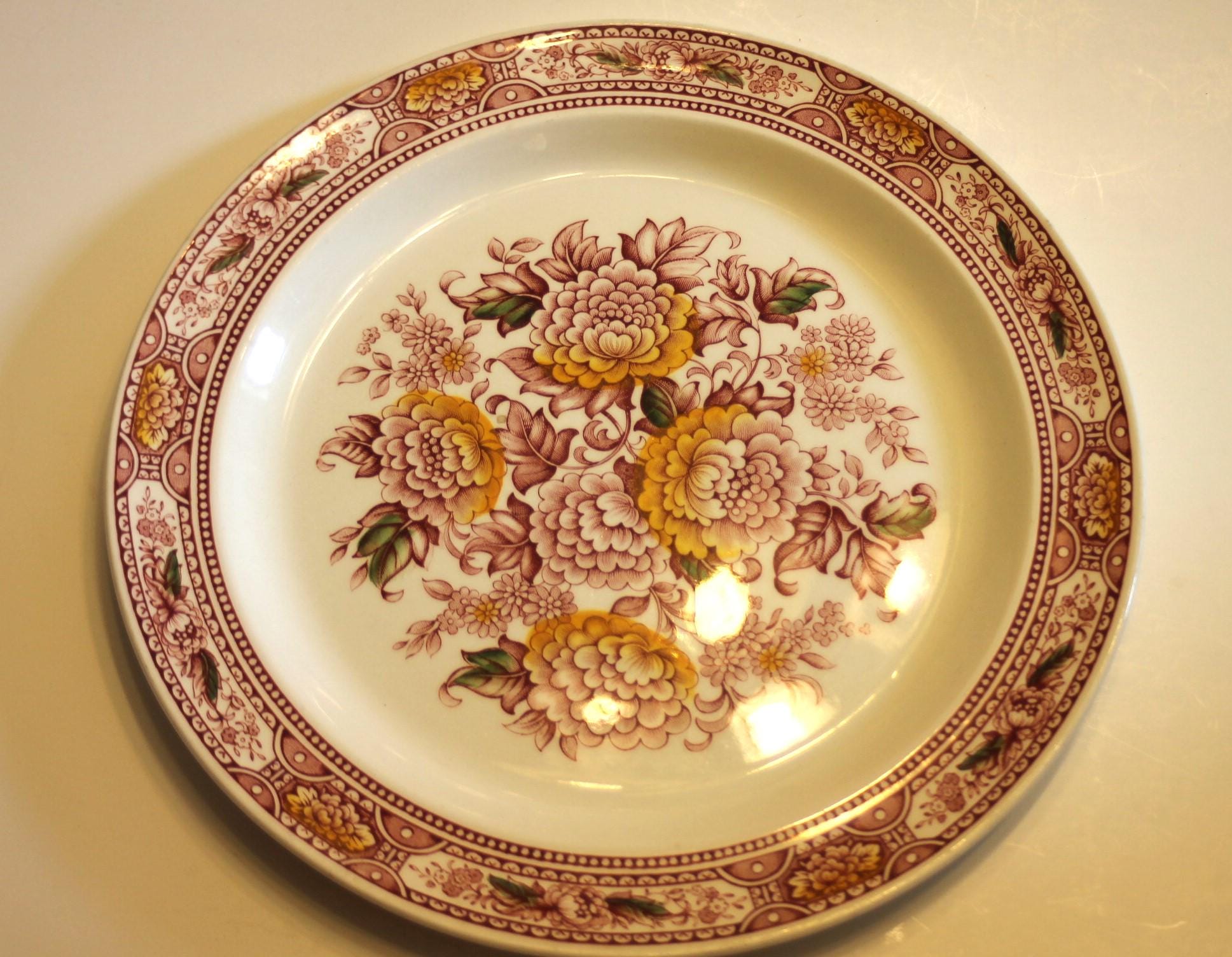 Ridgway社　ミッドセンチュリー　大小プレート４枚セット　ヴィンテージ Set of 4 Vintage Ridgway “woodland” Salad Plates - Etsy