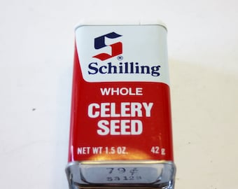 Vintage Schilling&#39;s Whole Celery Seed Spice Can