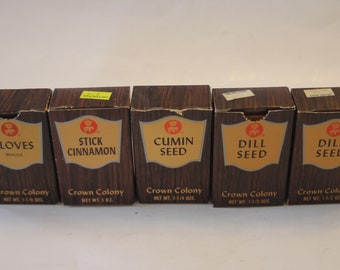 Set of 5 Crown Colony Spice Boxes