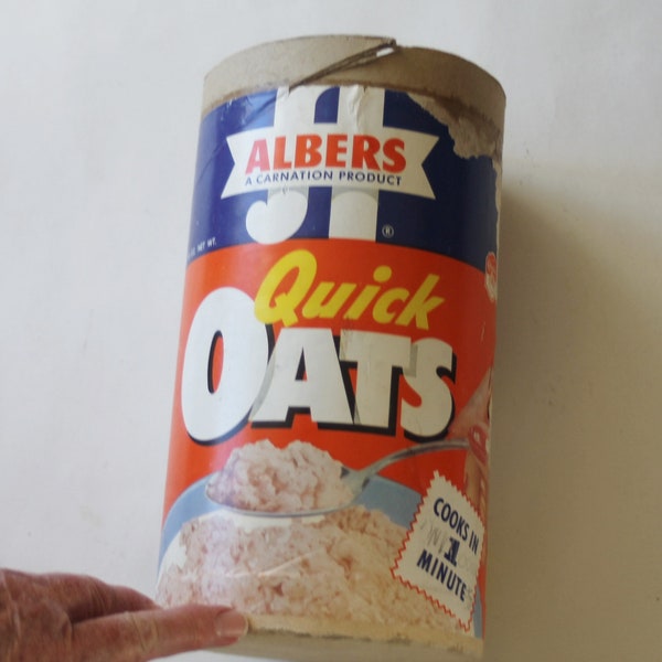 Vintage Albers Quick Oats Cardboard Container (NO LID)