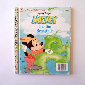 Disney Book - &quot;Mickey Mouse and the Beanstalk&quot; Little Golden Book - Children&#39;s Book, Story Book, Read, Giant and Beanstalk Story