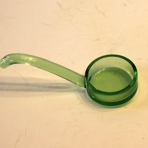 Vintage Green Uranium Depression Glass Mayonnaise Ladle or Condiment Spoon - Vintage Housewares