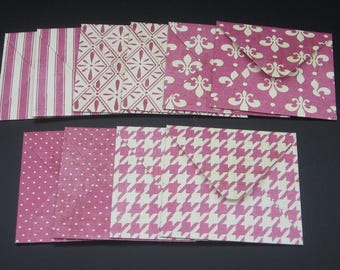 mini envelopes 2 1/2" x 2 1/2" set of 10 with or without your choice of flat note cards tiny note gift thank you card tag 2.5 x 2.5
