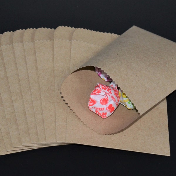 mini treat bags envelopes 3 1/4 x 5 1/2 brown Kraft 50lb paper flat merchandise gifts party wedding favors cutlery bags journal scrapbook
