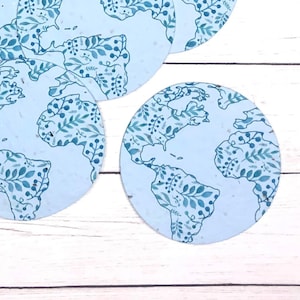 24 Floral Blue Earth Plantable Wildflower Seeded Paper Shape - (2.625&quot; Size) - Seed Paper Globe
