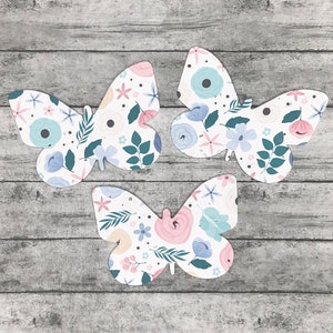 12 Winter Flowers Design Butterfly Seed Paper Shape Favors - Printed Modern Floral Design - DIY Plantable Paper Butterflies