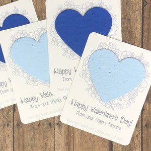Floral Outline Seed Paper Heart Cards (Set of 12) - Happy Valentine's Day Plantable Recycled Paper Favor Cards - Eco-Friendly Green