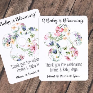 A Baby is Blooming Meadow Flowers Baby Shower Favors (Set of 12) - Plantable Seed Recycled Paper Thank You Favors - 8 Design Options