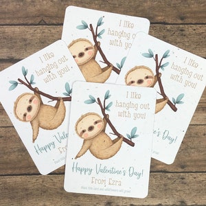 12 Sloth Design Seed Paper Valentine's Day Cards - Plantable Full Seeded Card Eco-Friendly Favors - Hanging Out - Unique Valentine