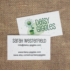 40 Seed Paper Plantable Business Cards - Unique Eco-Friendly Recycled Cards - 2 Sizes Available
