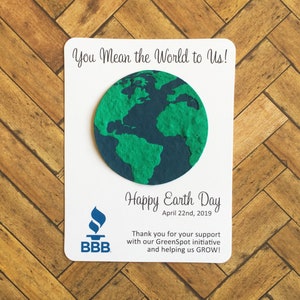 Earth Day Business Cards Plantable Globe Seeded Recycled Paper ...