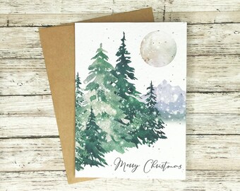 Set of 5 Rustic Christmas Recycled Seeded Paper 5x7 Assorted Cards with Envelopes - Blank, Happy Holidays, Merry, Season's Greetings