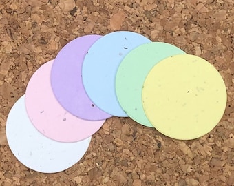 24 Pastel Round Seed Paper Coins - 3 Sizes Available - Eco-Friendly Plantable Paper Disc - Large Round Shape