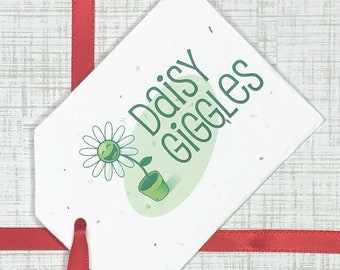 Business Gift Tags, Plantable Seed Paper Tags Set of 24, Size 2.5" x 3.4", Available in 8 Colors