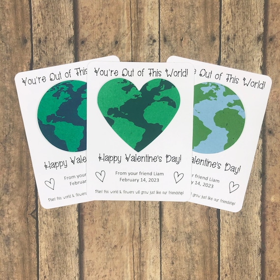 ワールドレップサービス EARTH CARD ユーティリティカード You're Out of This World Personalized Plantable Earth Valentine's