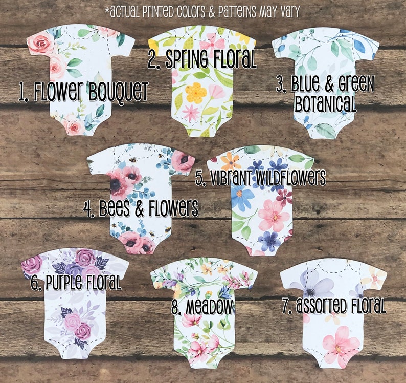 Meadow Wildflowers Bodysuit Baby Shower Favors Set of 12 Plantable Seed Paper Thank You Favors Baby is Blooming 8 Design Options imagem 3