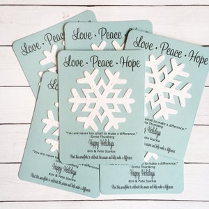 Snowflake Flat Holiday Cards (Set of 12) - Plantable Seed Paper Plantable - Christmas Party Favors, Hanukkah