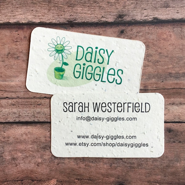 Business Cards Plantable Wildflower Seeded Recycled Paper - Set of 40