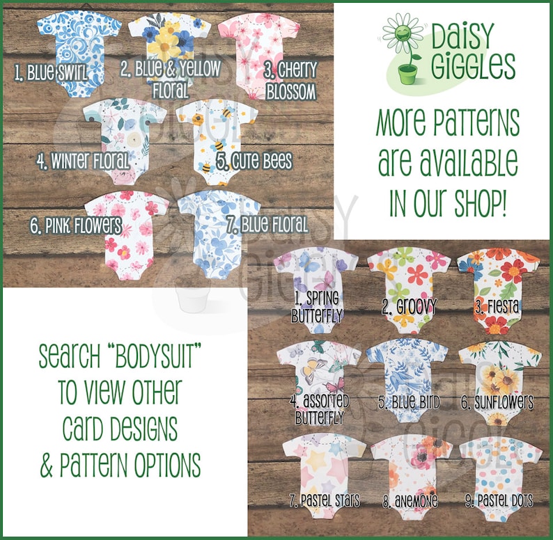 Meadow Wildflowers Bodysuit Baby Shower Favors Set of 12 Plantable Seed Paper Thank You Favors Baby is Blooming 8 Design Options image 10