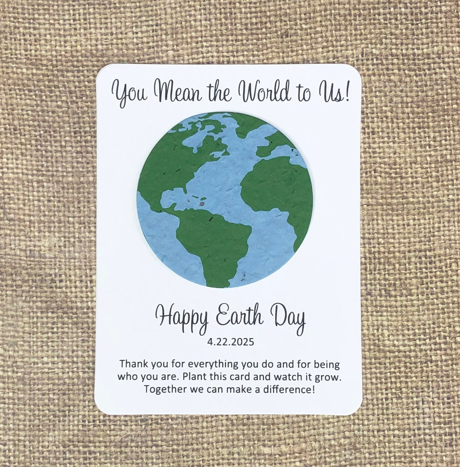 Earth Day Cards Plantable Globe Seeded Recycled Paper Favors (set