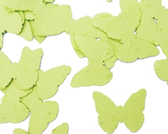 Lime Green Butterfly Shaped Plantable Seed Paper Confetti, Wildflower Seed, Recycled Paper  - 240 Pack