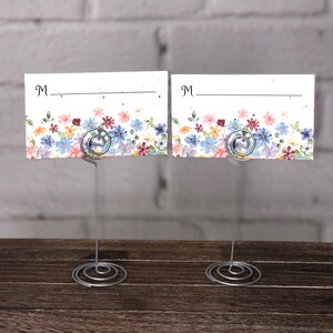 Set of 24 Scattered Wildflower Design Place Cards - Seed Paper, Plantable Placecard - Eco-Friendly Tree Free - Escort Cards - Wedding