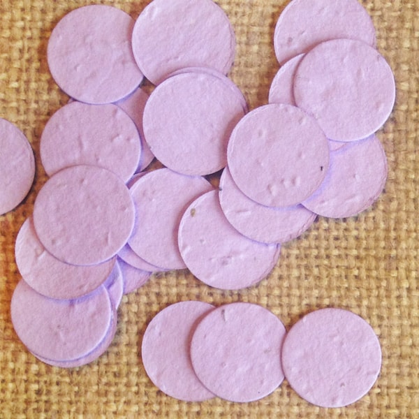 Lavender Circle Shaped Plantable Seed Paper Confetti, Wildflower Seed, Recycled Paper  - Approx. 330 Pack