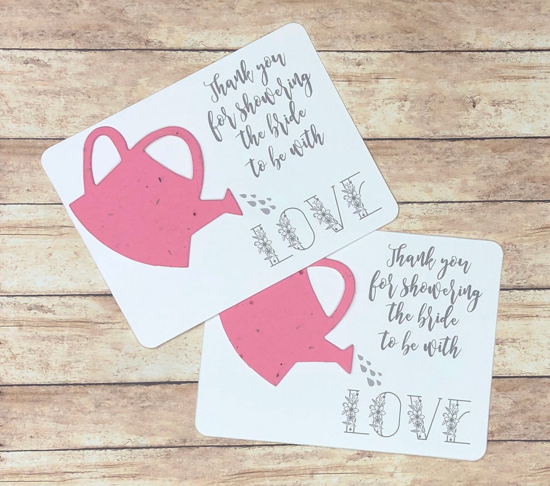 Watering Can Bridal Shower Favor Cards set of 12 Plantable Etsy